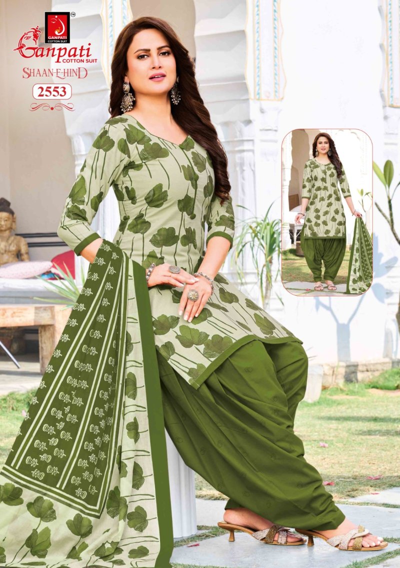 Shaan E Hind Patiyala Vol 14 By Ganpati Cotton Printed Dress Materials